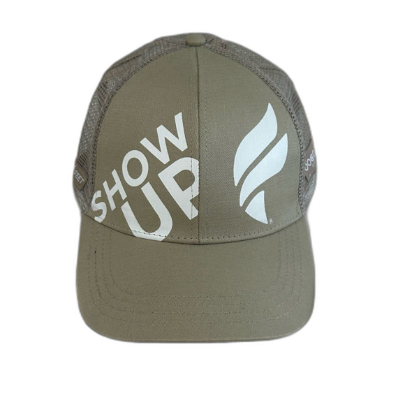 BOCO Cap Hat Unisex Snapback Color Tan SHOW UP Truckers White Gear Fleet Feet - Picture 10 of 10